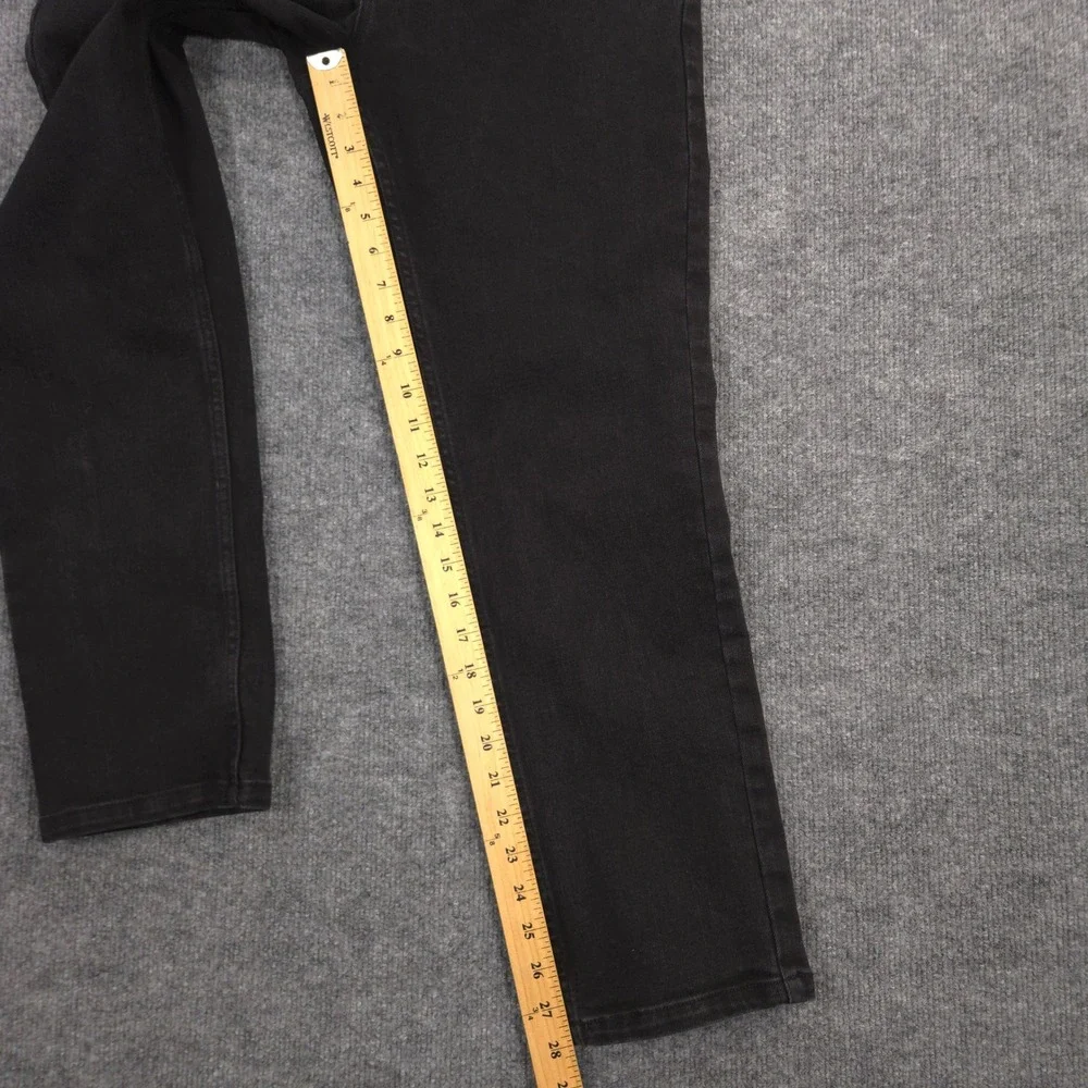 Under 5'10 Jeans‎ Mens 32X28 Black Tapered Stretch 5 Pocket Dark Wash Denim